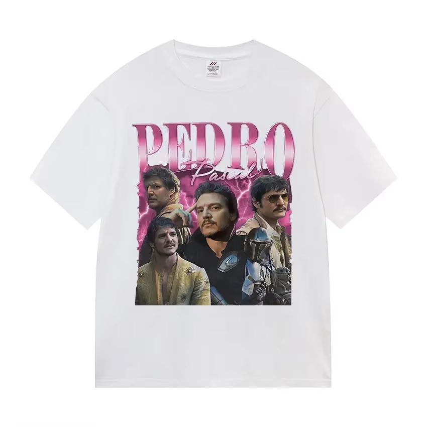 Pedro Pascal Dámské tričko s filmovým vzorem Retro Vysoce kvalitní Módní oblečení Vhodné pro muže i ženy Vintage oblečení