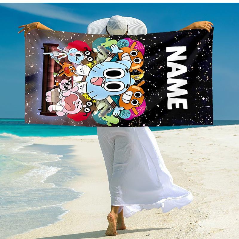 Personalized Customized Proof Beach Towel with The Amazing World of Gumball Pattern - Soft, Absorbent,quick-drying,perfect Swimming,camping&bathing