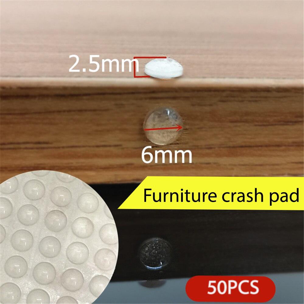 50pc Self Adhesive Buffer Pads Silicone Door Stopper Cabinet Bumpers Wall Protector Furniture Refrigerator Anti-crash Pad