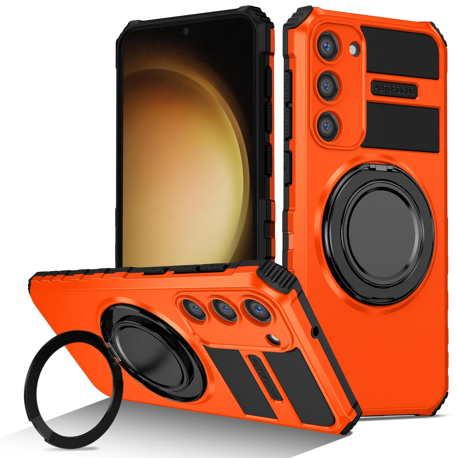 

For Samsung Galaxy S23+ Case Magnetic Case Rotary Kickstand Anti-Drop TPU+PC Phone Cover B