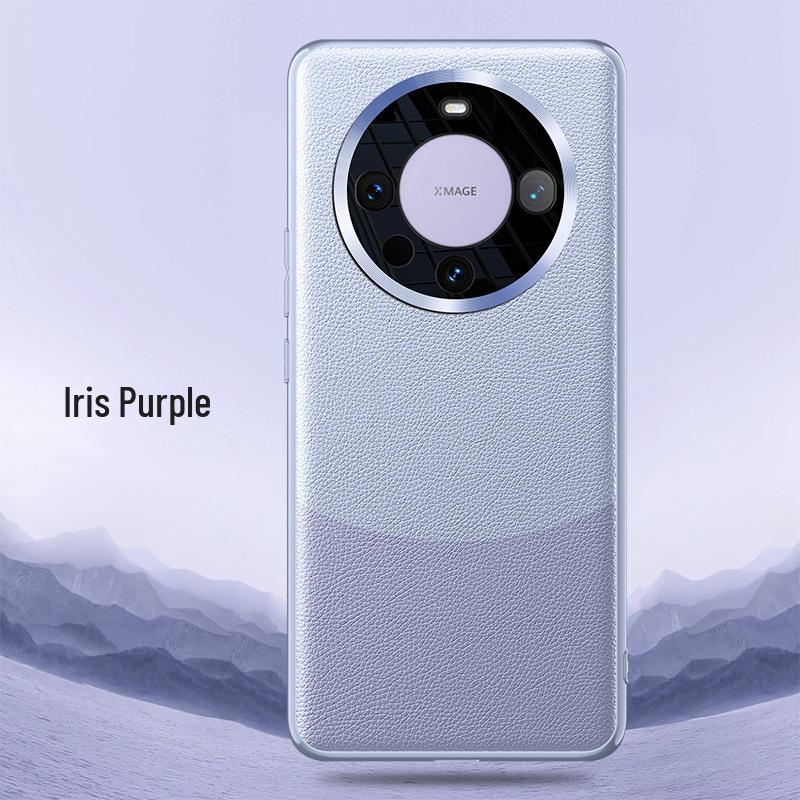 

Защитный кожаный чехол для Huawei Mate60 Pro с подушкой безопасности для защиты от падений, контрастными цветными линзами и стильным дизайном. Mate60