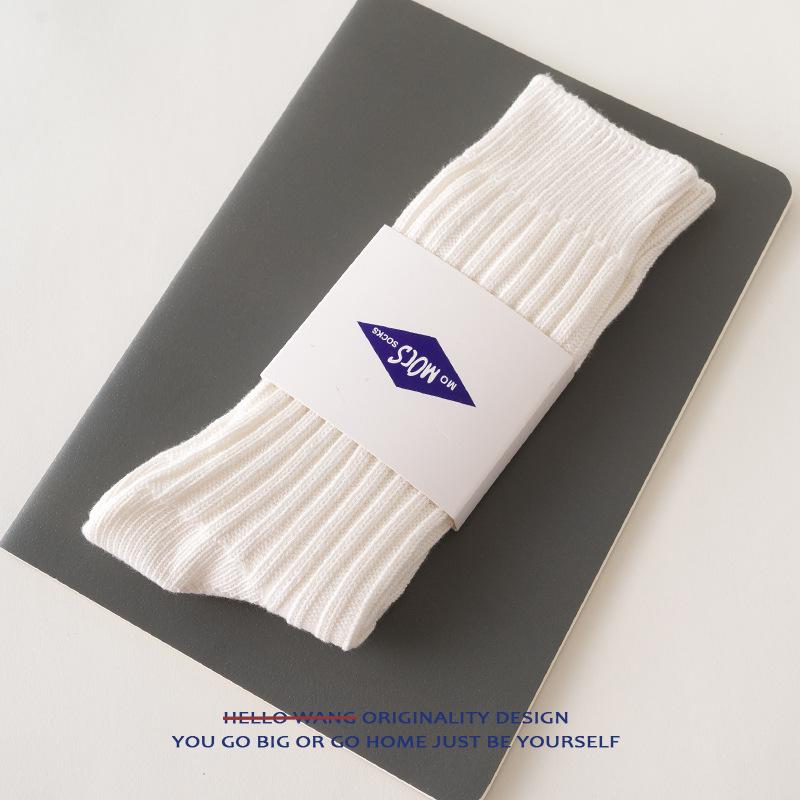 HW Yu Liu Shu Men's Thick Yarn Japanese Retro Slouchy Socks - Trendy Hong Kong Style Knitted Cotton Socks for Autumn and Winter