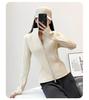 Women's Slimming Fleece-Lined Yoga Jacket - Windproof, Warm, Double Zipper, Versatile, Spring Sports Top