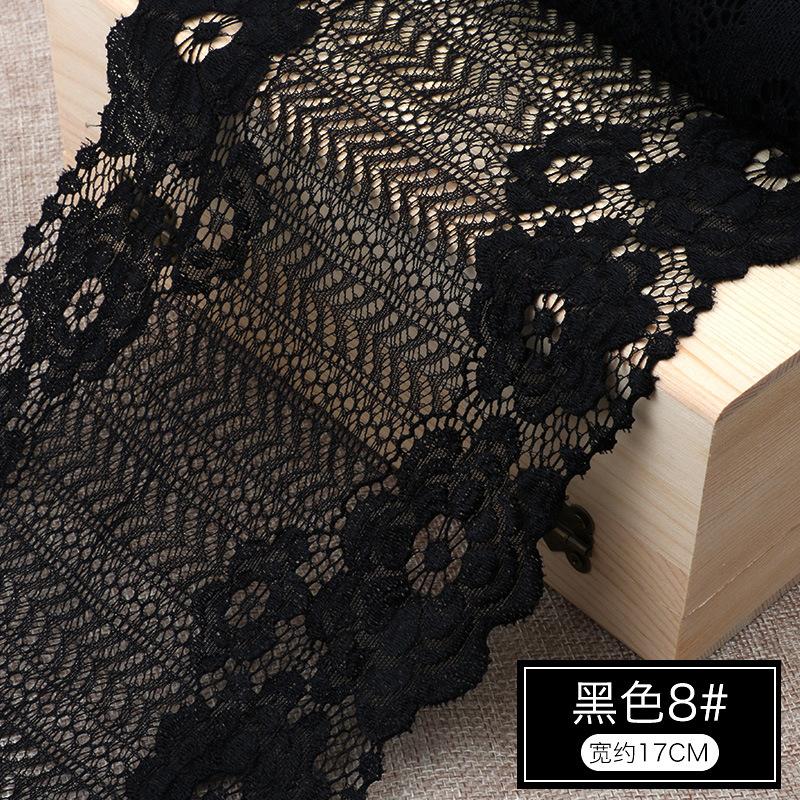 Koronka Koronka Ubrania Dekoracyjne Spódnica Tkanina Akcesoria Tkaninowe Czarno-Białe Ręcznie Robione DIY Szeroka Koronka z Koronkową Krawędzią