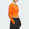 Adidas Long Sleeve Top Solid Color Slim Fit Hollow Design Casual Long Sleeve T-Shirt Women tops Half-Impact-Orange JJ1589