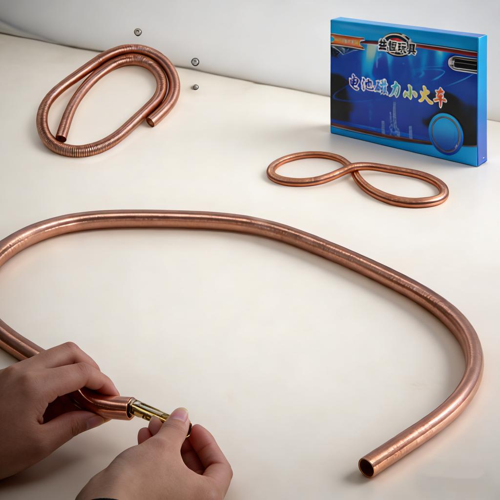 Electromagnetic Battery Train Connectable Copper Tube Track Maglev Physics Experiment Kids Stem Educational Teaching Gift