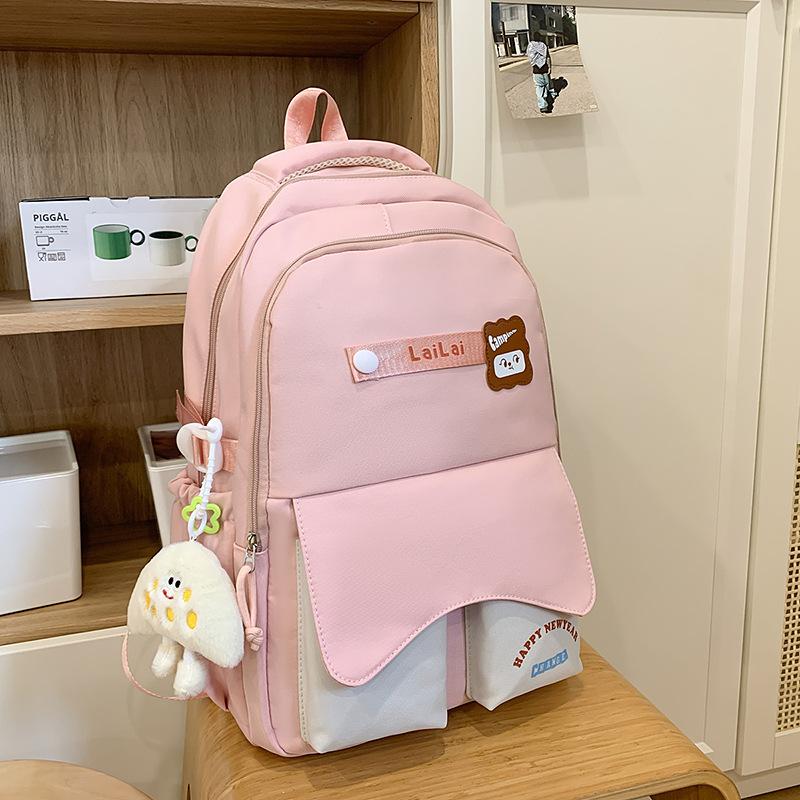 Large-capacity schoolbag female high-value junior high school student backpack Mori style cute small fresh multi-functional backpack