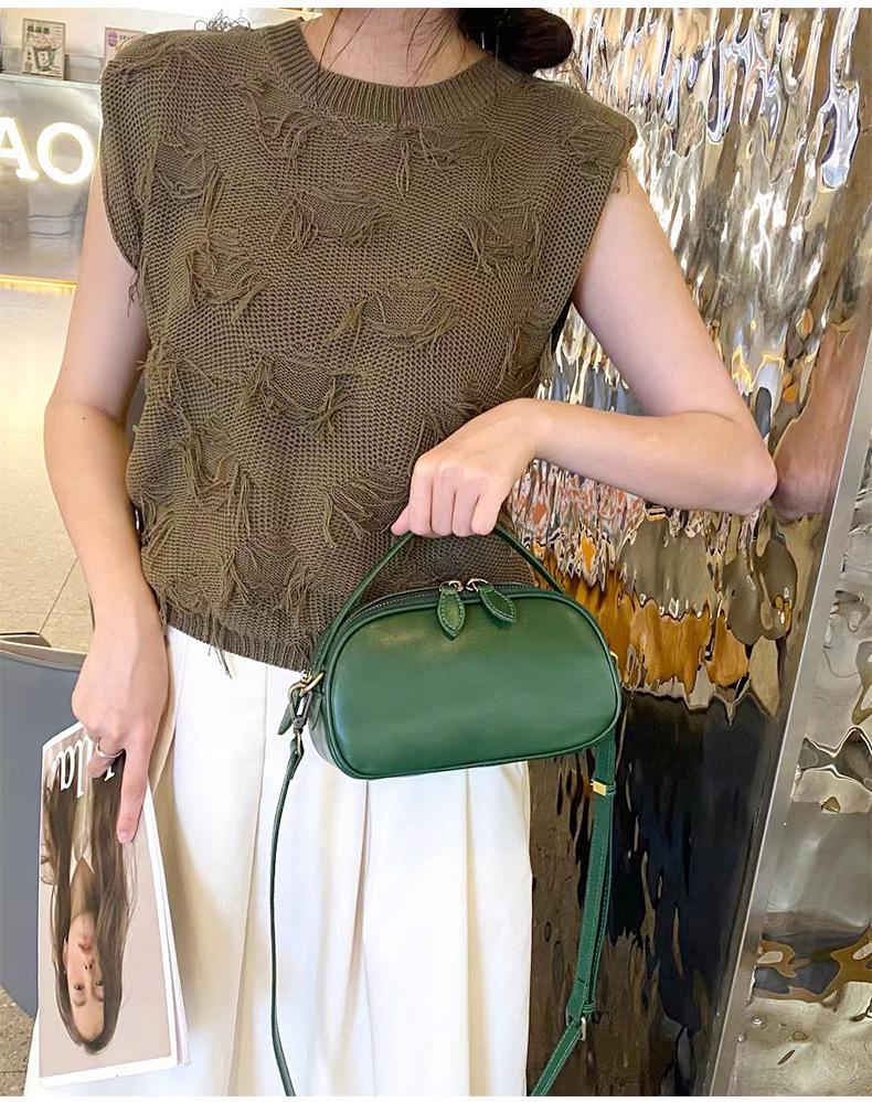 Luxury Women's Genuine Leather Crossbody Handbag - Versatile Mini Cowhide Design