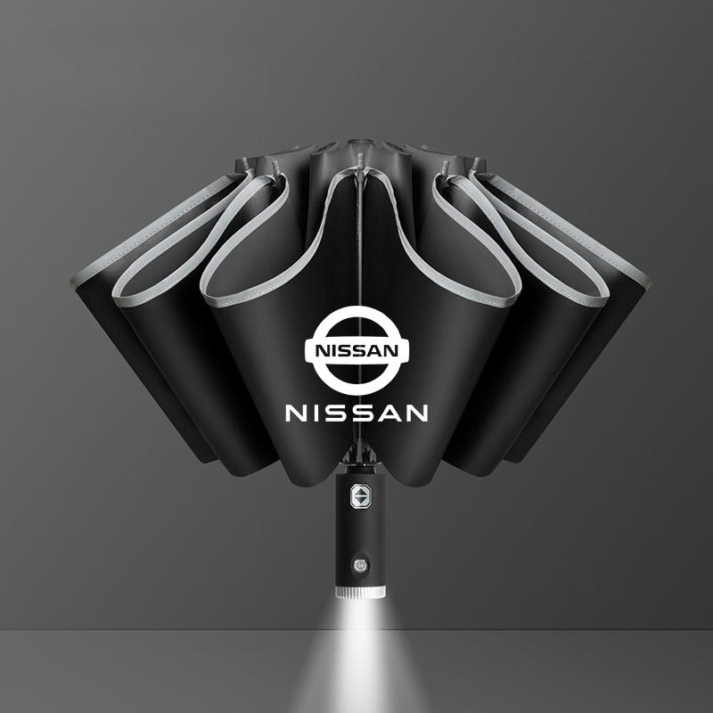 Regenschirm mit LED-Reflexstreifen Regen Windschirm Für Nissan sentra Serena maxima Versa Juke Micra rogue tiida x-trail nismo