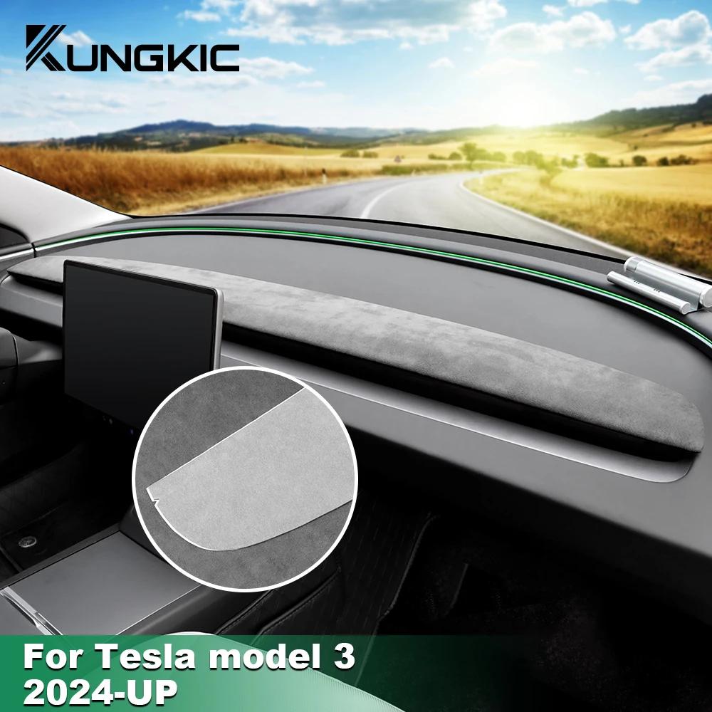 Suede Interior Decorative Trim Sticker for Tesla Model 3 Highland 2024-2025 Center Console Dashboard