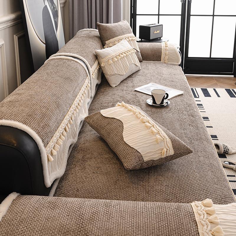 1pcs Simple Chenille Sofa Mat All Seasons Universal Non-slip Cat-scratch-proof Furniture Protector for Home Decoration