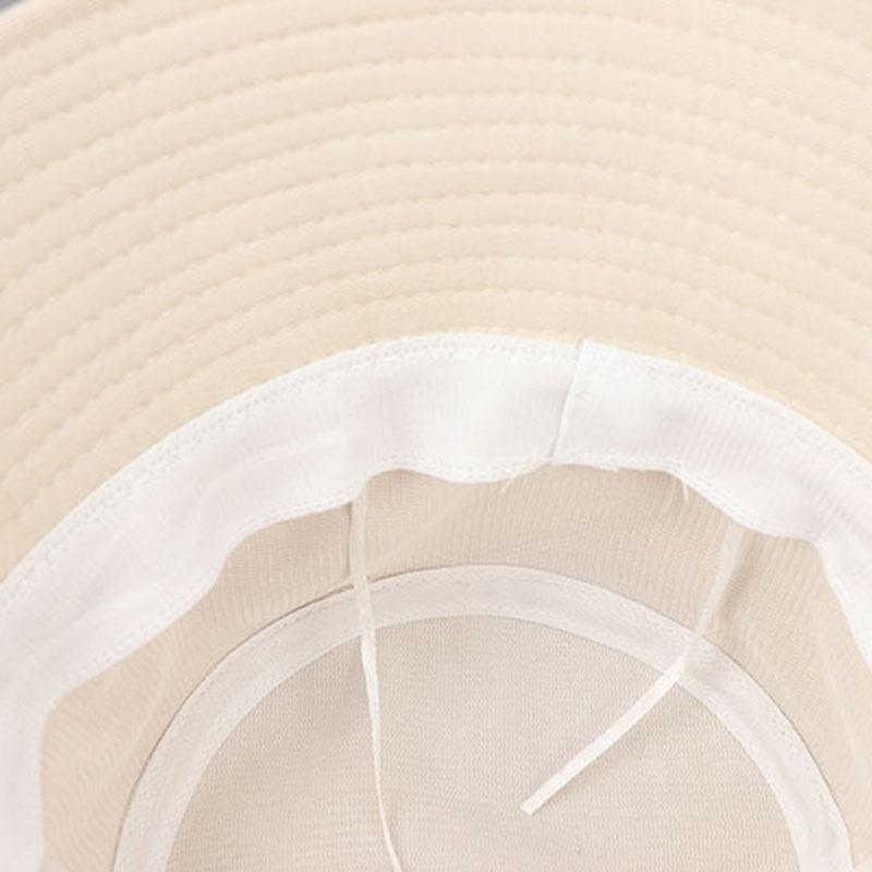 Solid Color Bucket Hat for Women Sun Hat Fisherman Cap Windproof Vintage Headwear 56-58cm