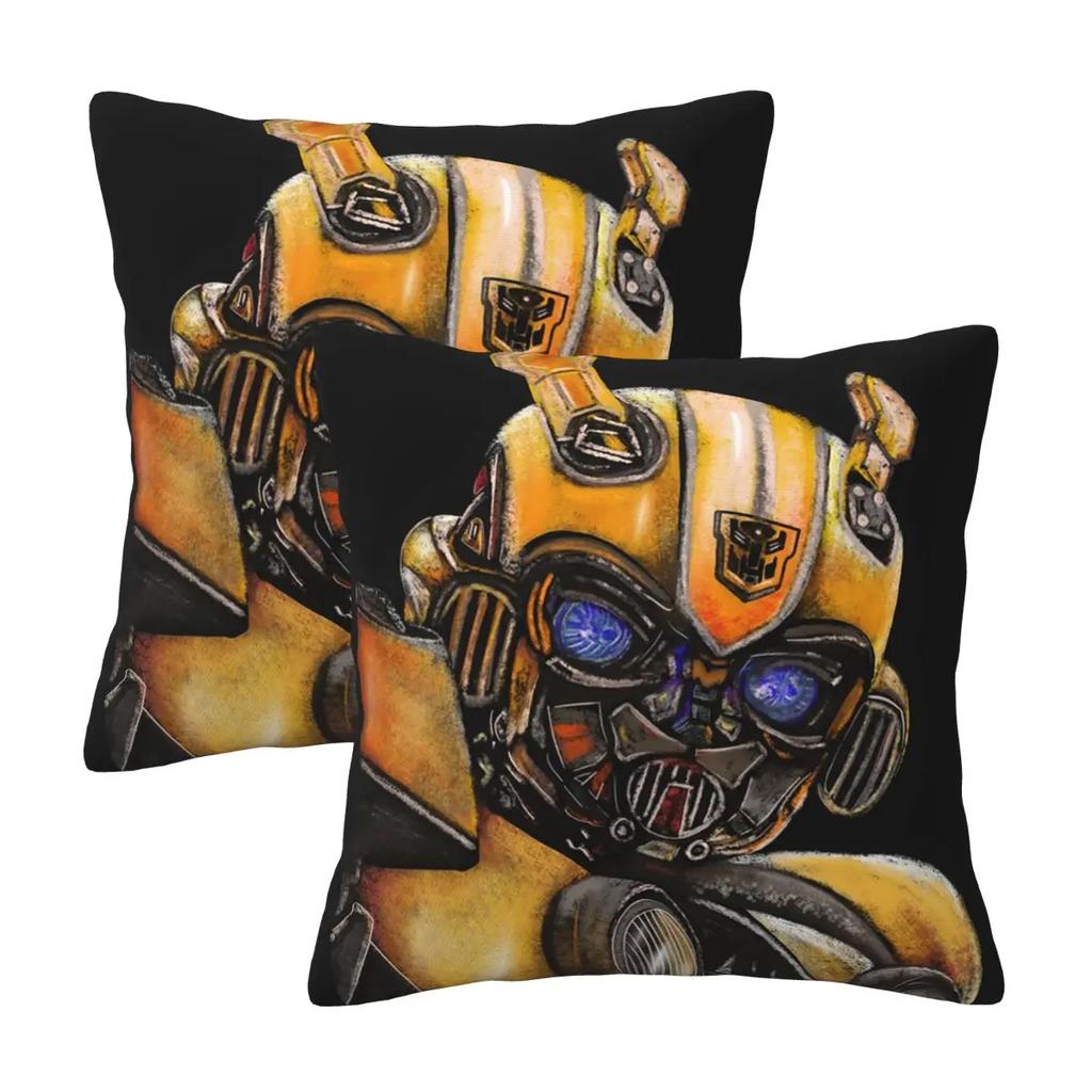 Bumblebee Transformer, The Best Transformer 2 Pcs Square Pillowcase Pillow Cover Cushion Decor Comfort Throw Pillow For Home Car