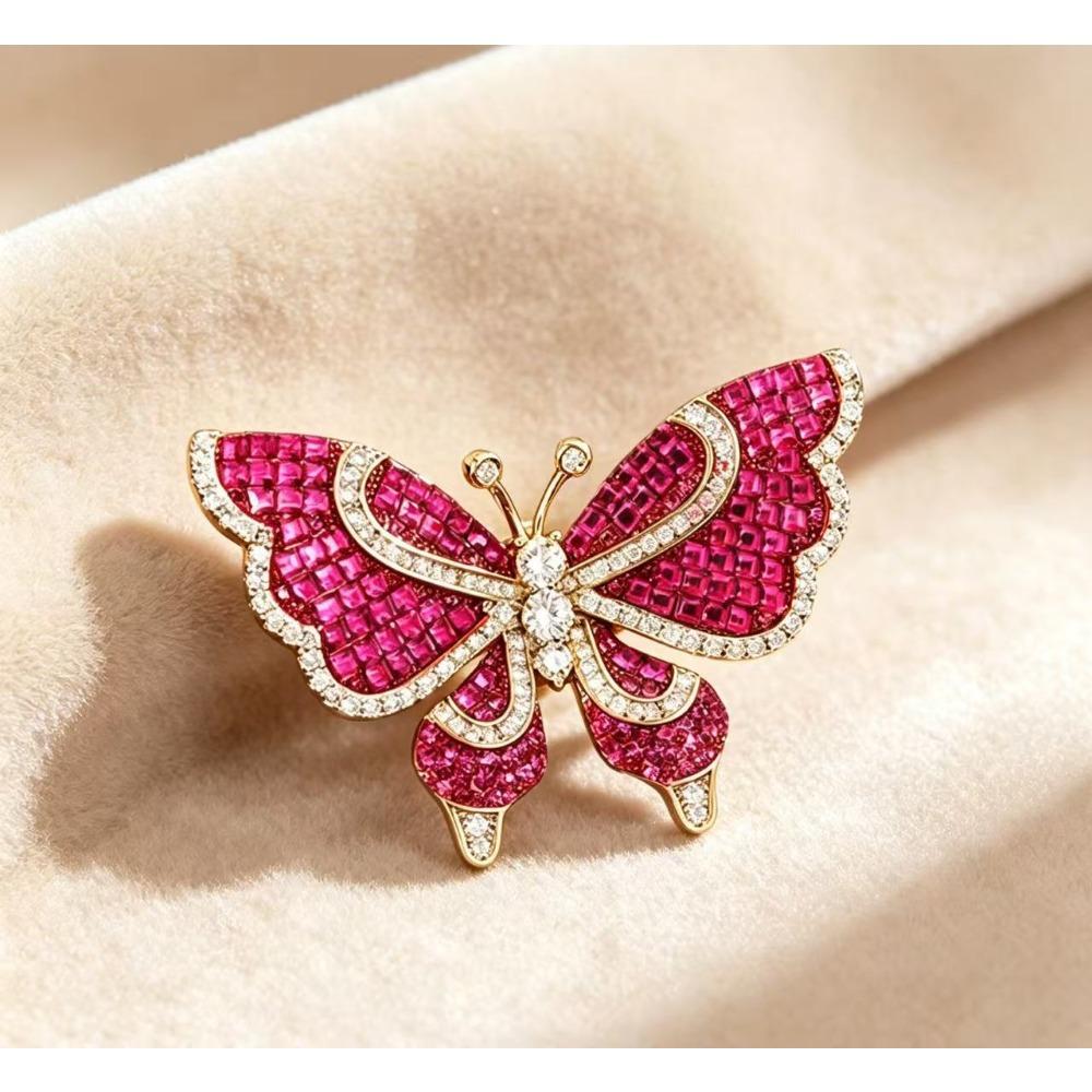 Diamond Butterfly Versatile Simple Brooch Flower Anti-light Pin Clothing Accessories Corsage
