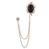 Korean Luxury Exquisite Crown Tassel Corsage Inlaid Gemstones Suit Brooches for Men Host Designer Business Banquet Jewelry Gifts