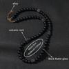 Festive Gifts Matte Onyx Lava Rock Beaded Bracelet With Copper Spacers Minimalist Fashion Jewelry For Men Women Daily Wear Simple Versatile Accessory