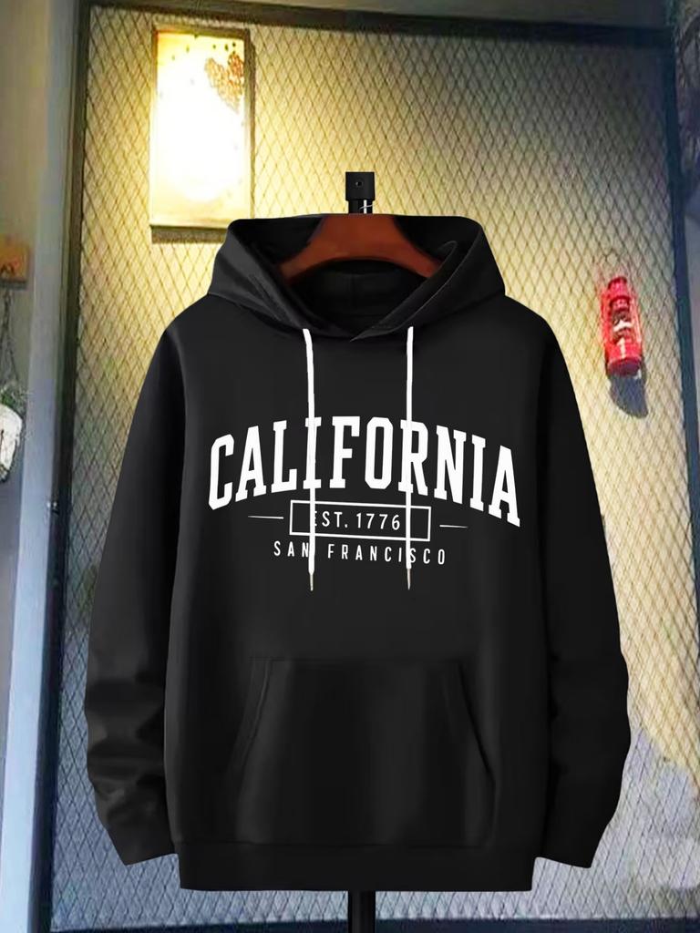 California Print Premium Fashion New Collection Loose Sporty Ness Ened Jacket Classic Whi250g Heavyweight Pullover with Pocket Adj