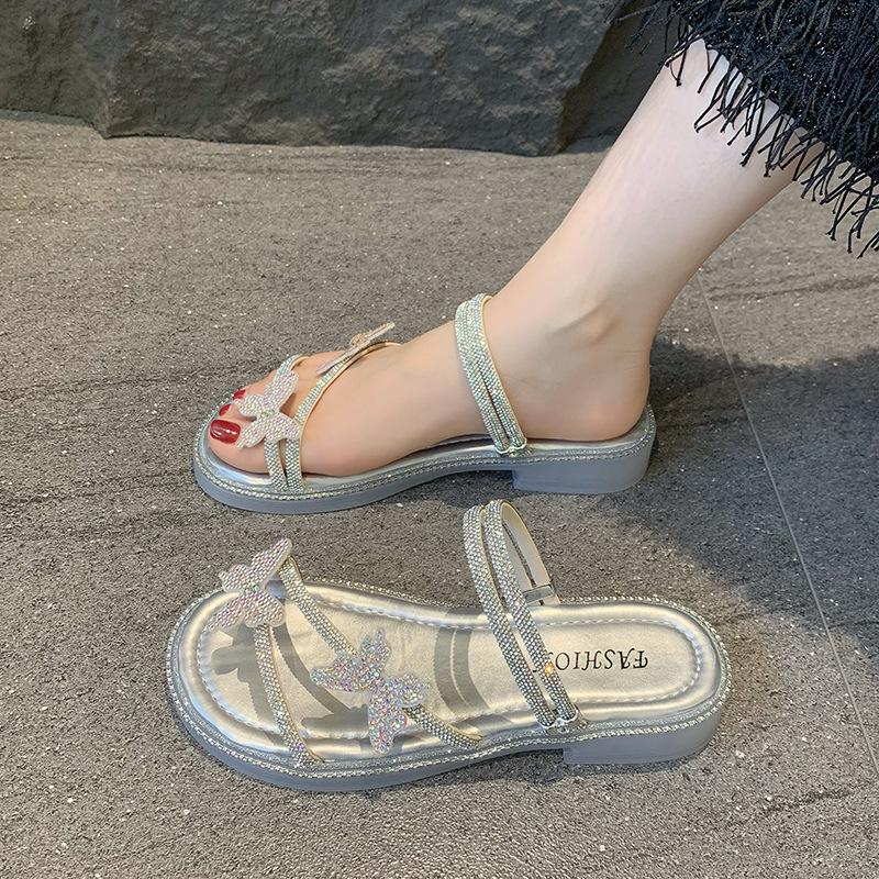Roman sandals women's summer 2025 explosion fairy style temperament French style with skirt slippers women wear beach shoes