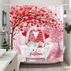 Valentine's Day Love Shower Curtain Black and White Buffalo Check LOVE Valentine's Day Gift Washable Bath Curtain Bathroom Decor