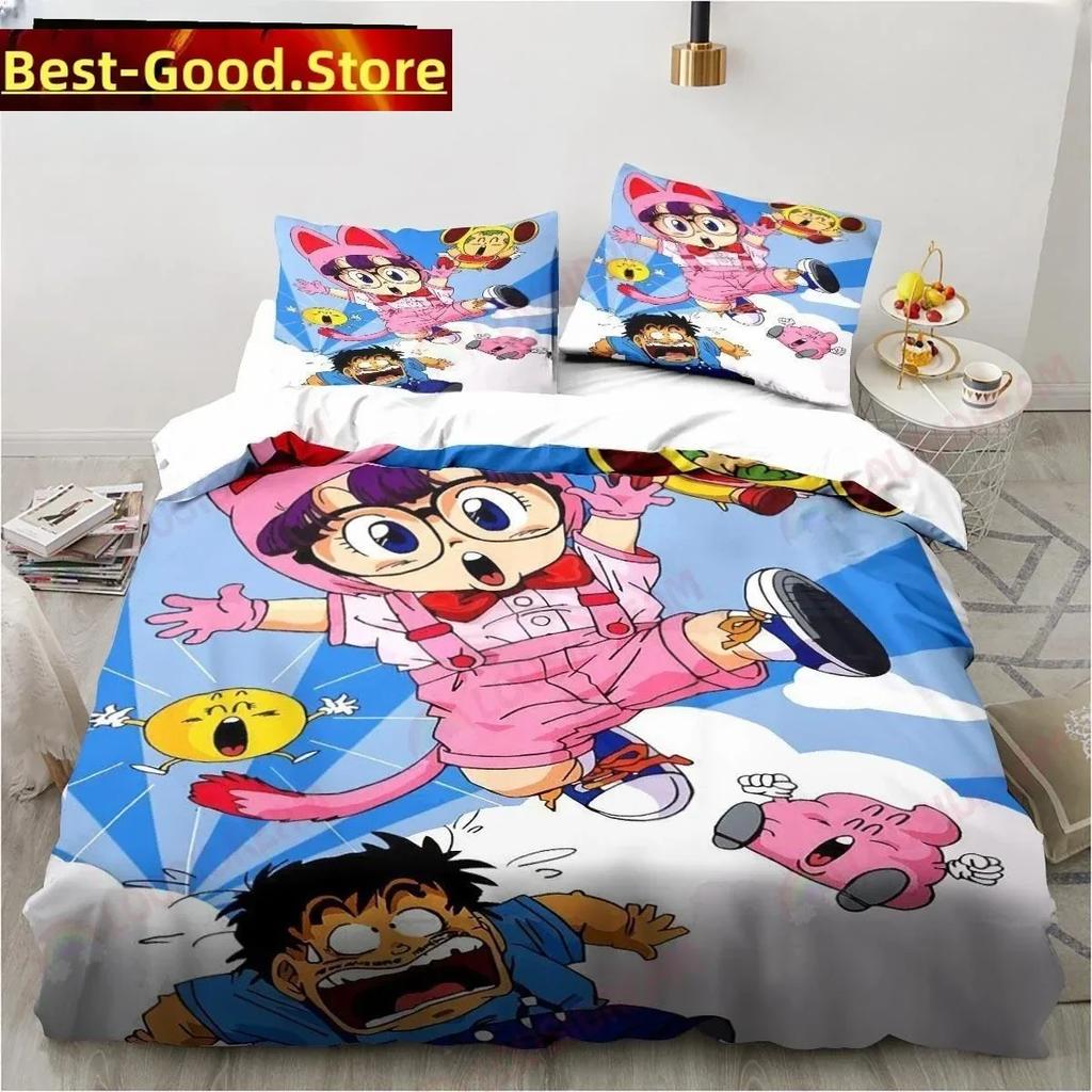 New Adorable Lovely Carton DR S-Slump Arale Anime Beding Set Shet King Twin Double Child Beding Set Mircofiber or Polyester Soft Duvet Cover