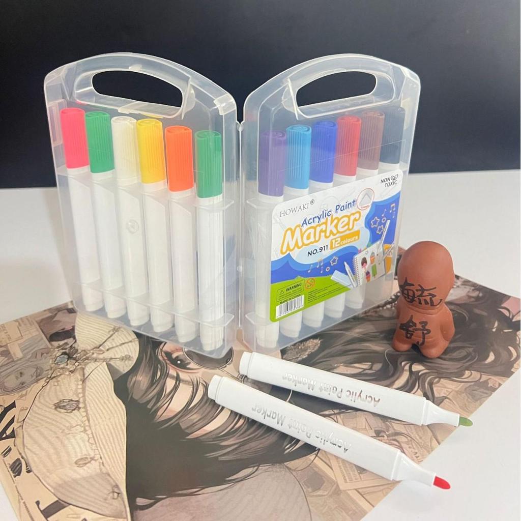 Acrylic Markers: 12, 48, 60, 80 Water-Based Colors for Student Art, Anime, Hand-Painting, Coloring, and Doodling.