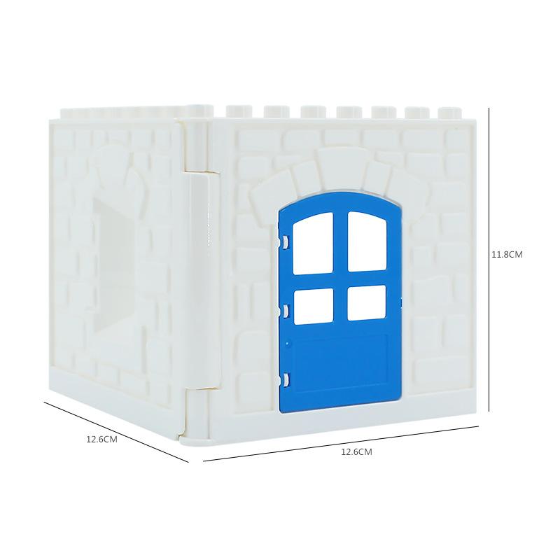 Große Partikel Bausteine Haus Fenster Wand Türen Haushaltszubehör Kinder Hots Ziegel Diy Spielzeug Für Kinder Mädchen Set Geschenk
