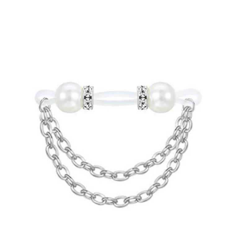 New 1 Pair Adjustable Fake Nipple Rings No-Pierce Acrylic Nipple Rings With Glitter Beads Perfect For Party
