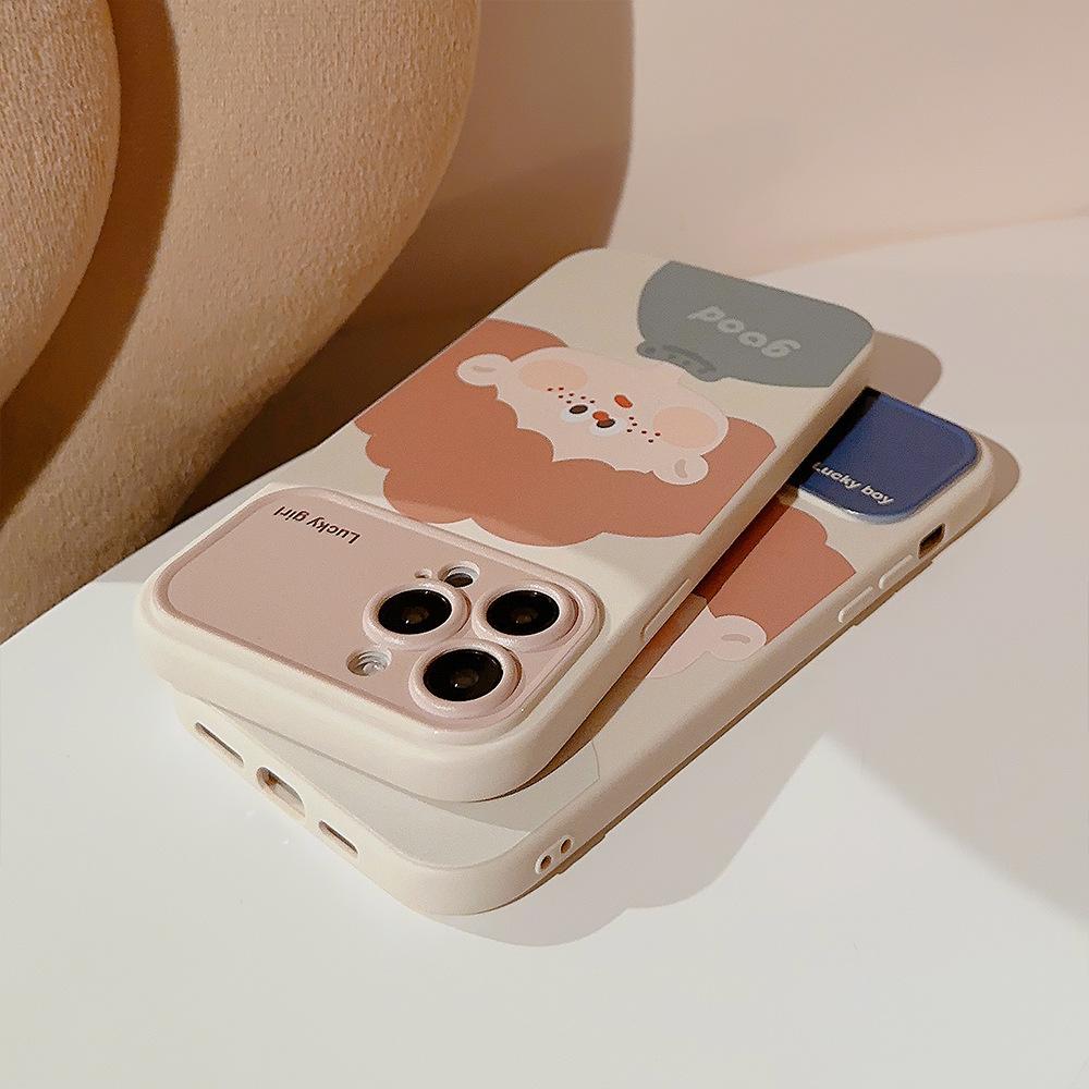 Couple Phone Case Suitable for IPhone15 Apple Phone Case 13ProMax Autumn and Winter Cartoon 14 All Inclusive 11 Soft