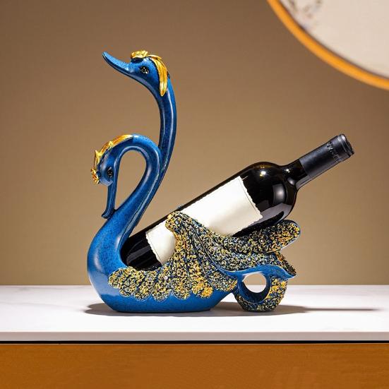 Schwan Weinflaschenhalter Harzkunst Weinregal für Tischplatte