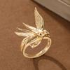 Elegant swallow-shaped copper ring with tiny inlaid artificial gems for women, suitable for dating and daily matching.