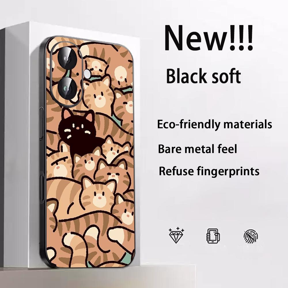 Cat universe cute fashion design Phone Case For iPhone 17 16 e 15 14 13 12 Plus Mini Pro Max Soft black Shockproof Cover