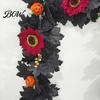 Halloween Party Supplies Artificial Maple Leaf Vine Decor, Fall Wall Hanging Garland Seasonal Decorations for Scene, Spooky Thanksgiving Home Ornament