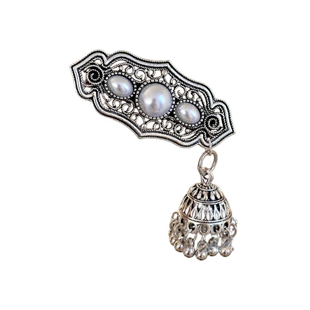 Ethnic Style Bell Hair Clip For Women Elegant Vintage Chinese Tassel Hair Clip Girls Trendy Turquoise Hair Clip Hair Accessories