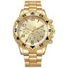 Men'S Watch Steel Belt Quartz Watch False Three-Eye Blue Light Large Dial Business Fashion Men'S Watch