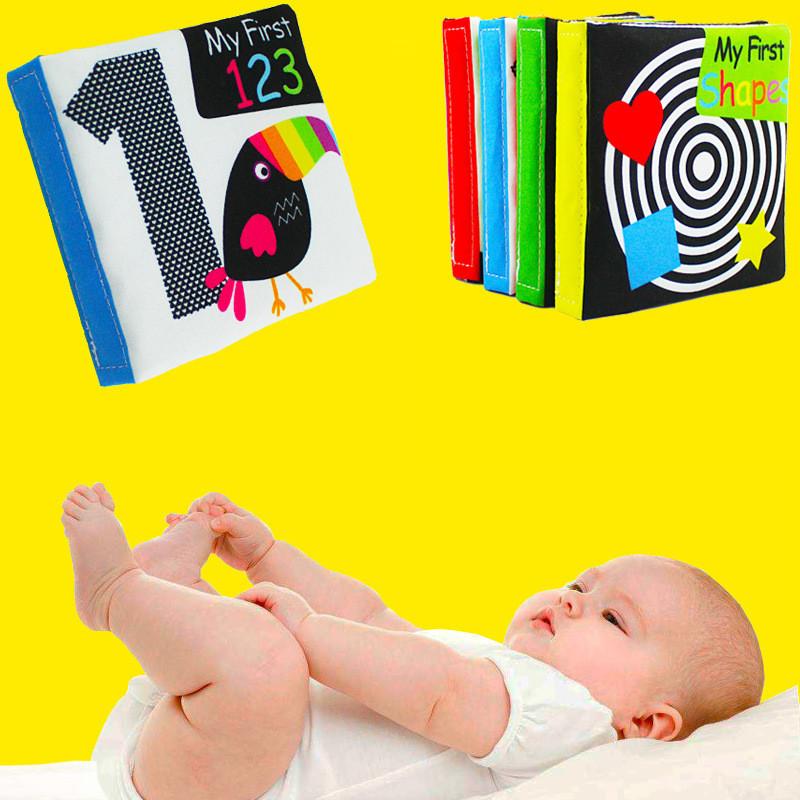 Baby Black And White Sensory Cloth Book With Tactile Pages For Early Learning