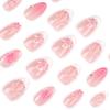 Le Fan Meijia 3D French Almond Pearl Flower Wearable Short False Nails