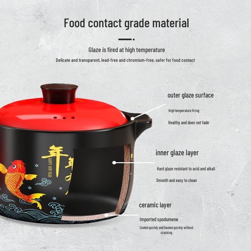 Chuidahuang 1.8L Ceramic Casserole Pot