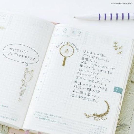 Hobonichi Techo Moomin Foil-Stamped Clear Stickers Adventure Record