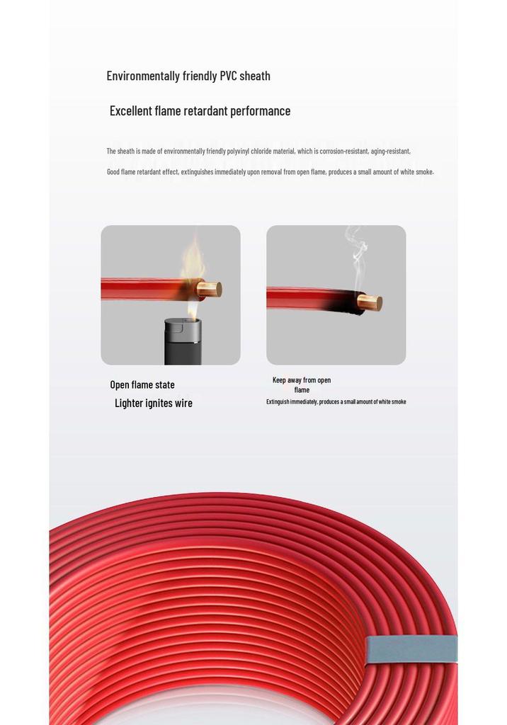 Hentong Flame Retardant Pure Copper Wire ZR-BV 1.5/2.5/4/6 Mm² Solid Single Strand for Home Decor
