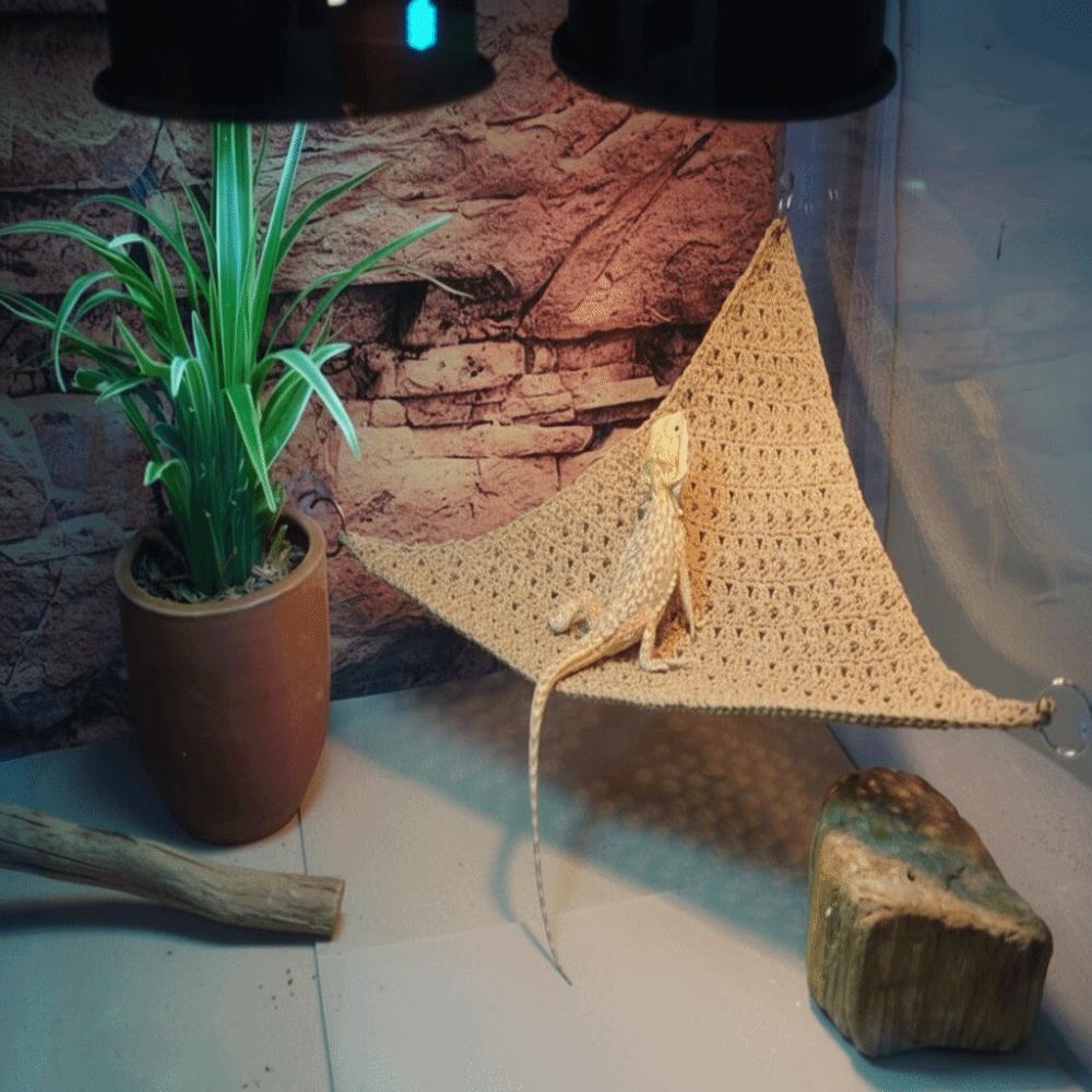 Suction Cup Lizard Hammock Hanging Reptile Mesh Hammock Pet Bed Swing  Pet Resting