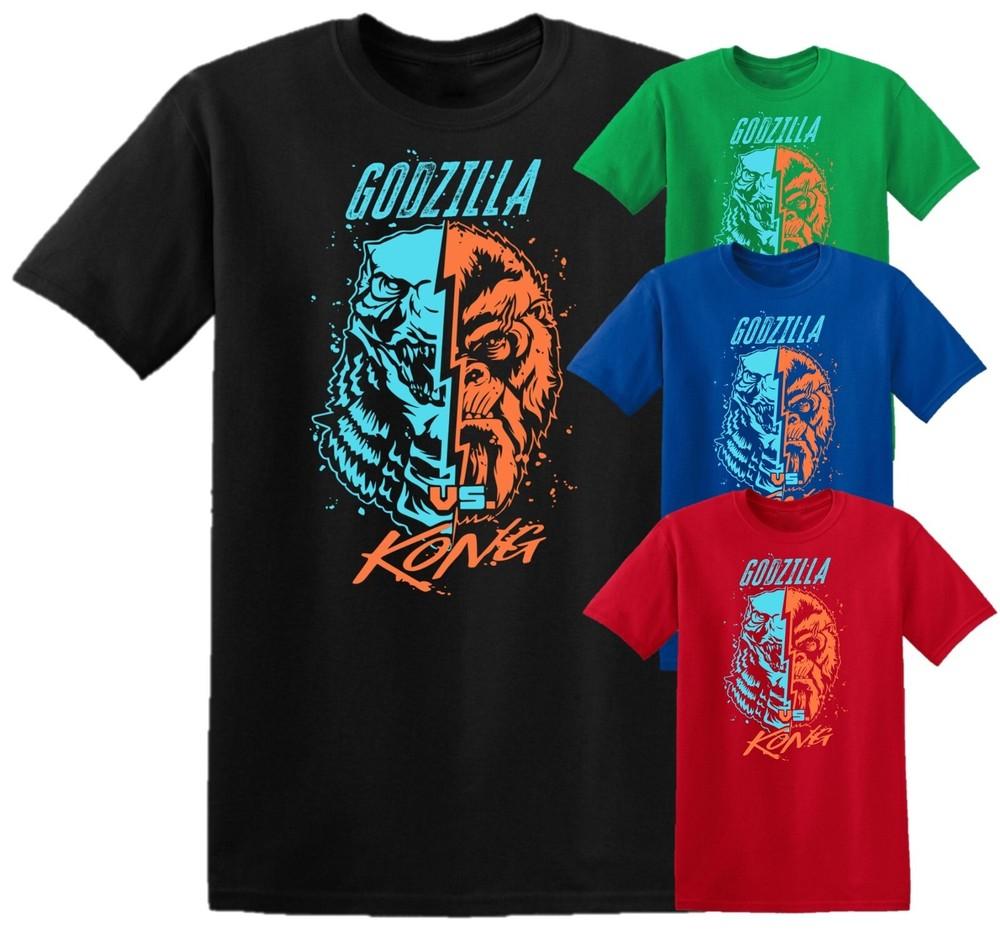

Godzilla vs King Kong T Shirt Monsters Action Adventure Movie Top Men Boys Kids XL
