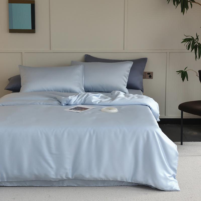 1PC Mulberry Silk Duvet Cover Quilt Cover Solid Color Smooth Comforter Cover with Zipper Closure Double King Queen Size Bedding