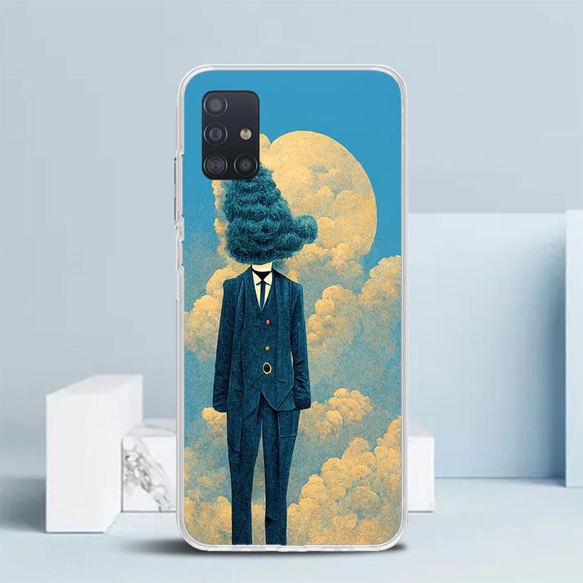 Rene Magritte Art Soft Cover for Samsung Galaxy A12 A22 A32 A52 A72 A02S Phone Case Note 20 Ultra 10 S10 Plus A51 A71 A50S A20S