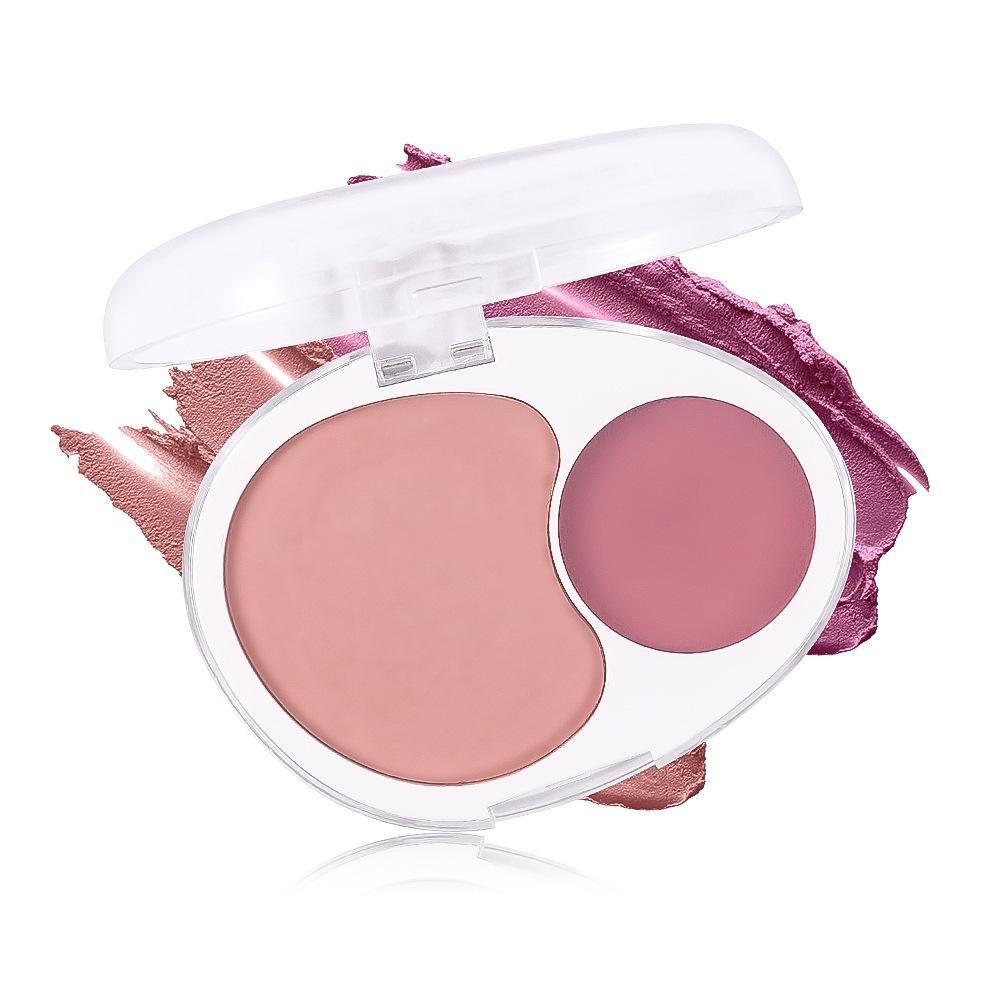 Double Mix Blush Clay Soft and Delicate Contouring Mashed Potatoes 2 Color Face Brightening Mousse Blush Paste Tray