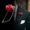 Herren Anzug Rose Blume Broschen Pins Leinwand Stoff Band Krawatte Brosche für Frauen und Männer Kleidung Dre