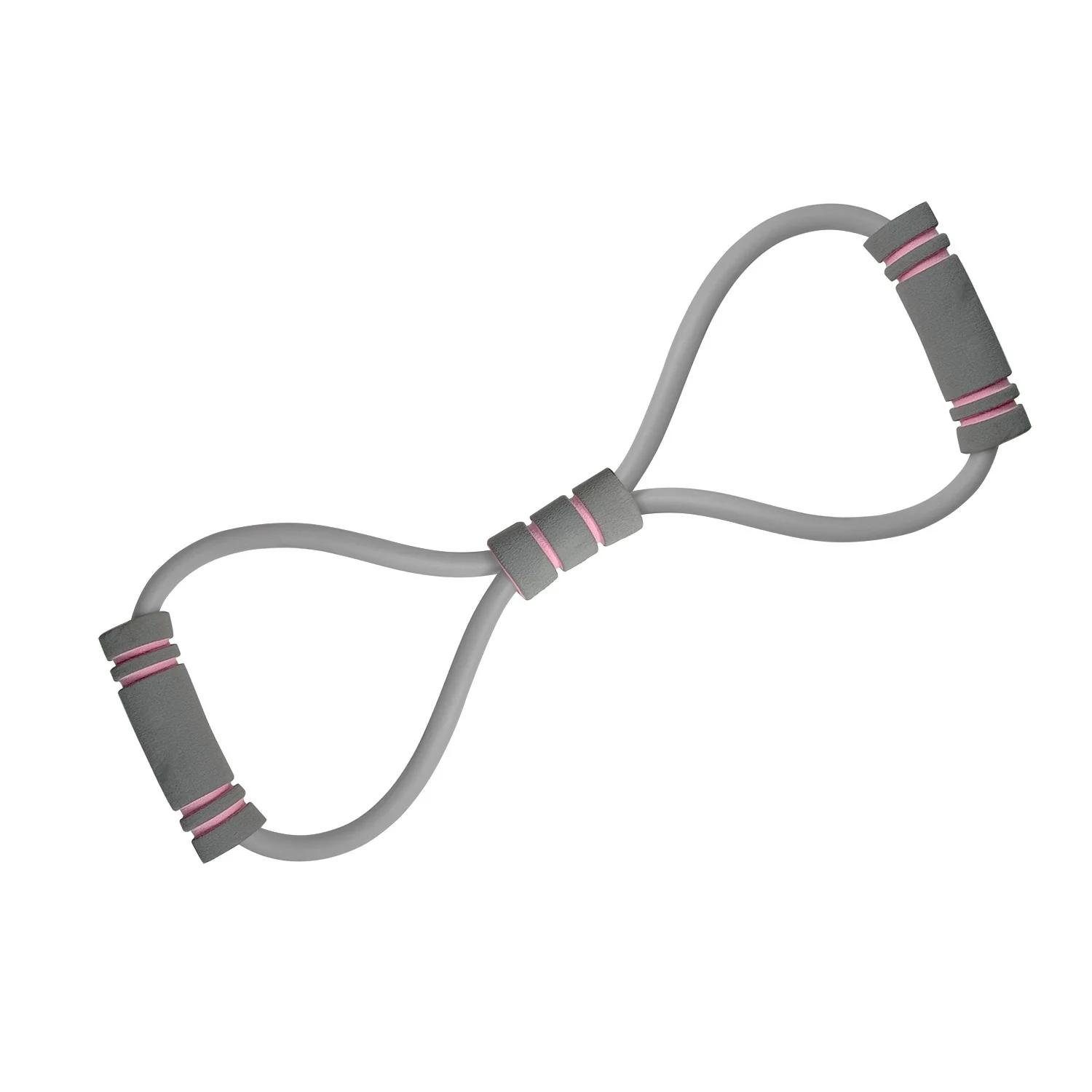 

1 шт. 8-образный эспандер для женщин, фитнеса, похудения, упражнений для всего тела, домашнее спортивное оборудование серый