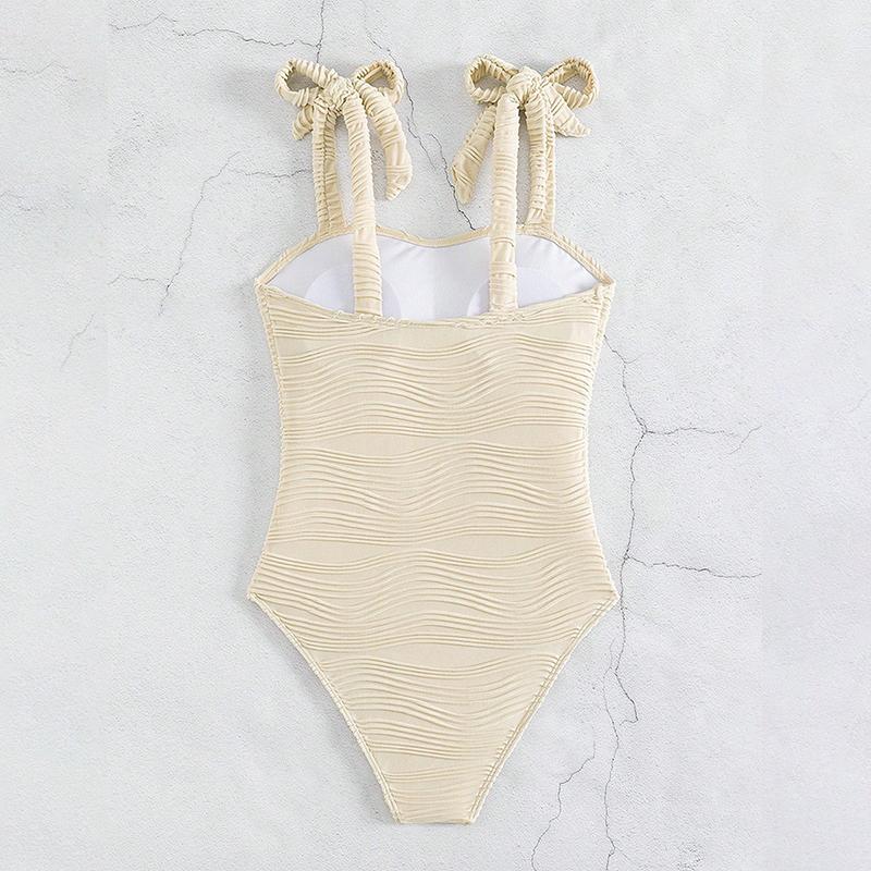 Para Praia Klasyczny Strój Kąpielowy Retro Damski Biały Bandeau Jednoczęściowy Strój Kąpielowy 2025 Nowy Prążkowany Strój Kąpielowy Damski Strój Kąpielowy z Wysokim Stanem