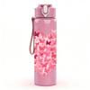 1PC Pink Broken Heart Glitter Art Print 750ml Color Plastic Sports Water Bottle Leakproof Flip Straw Lid Suitable for Sports Office Home Use