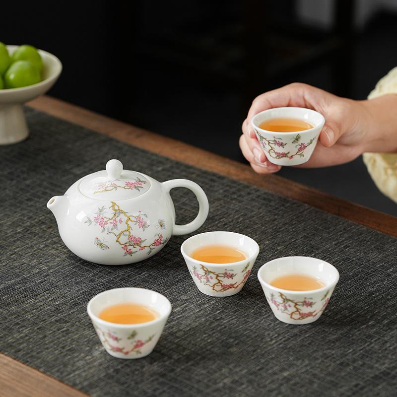 New Chinese-style Suit Household Light Luxury High-end Office Living Room Tea Making Wisteria Flower Tea Set