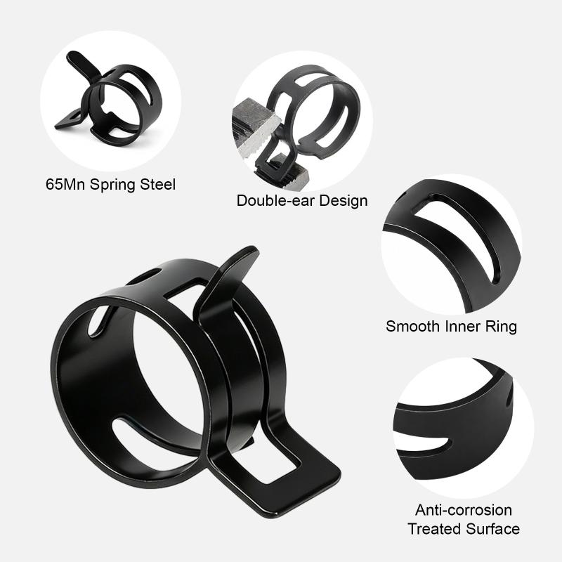 105 Pcs Spring Band Hose Clamps Assortment Kits Silicone Vacuum Hose Pipe Clamp 6-14Mm Low Pressure Air Clip Clamp